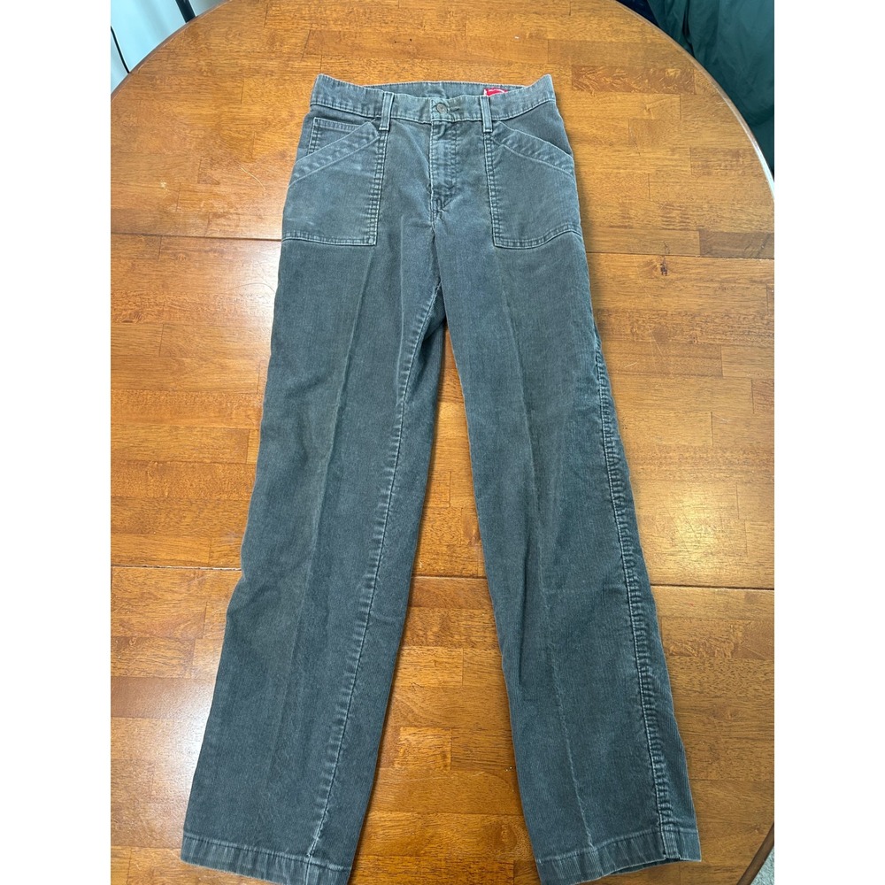 Levi's Camp Pant Women 6 MIS M Grey Corduroy Utility Straight Leg